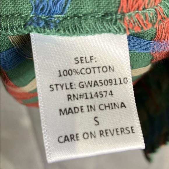 Ro & De Isabetta High Neck Long Sleeve Blouse Green - Picture 7 of 9